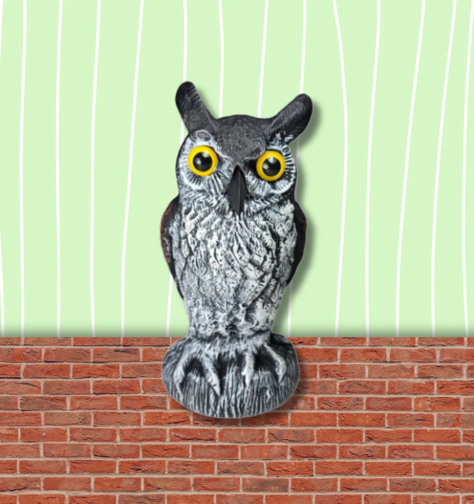 Baby Scarecrow Owl, 10.6", Great Horned Owlet Decoy Bird Deterrent, by Dalen Products - Image 2