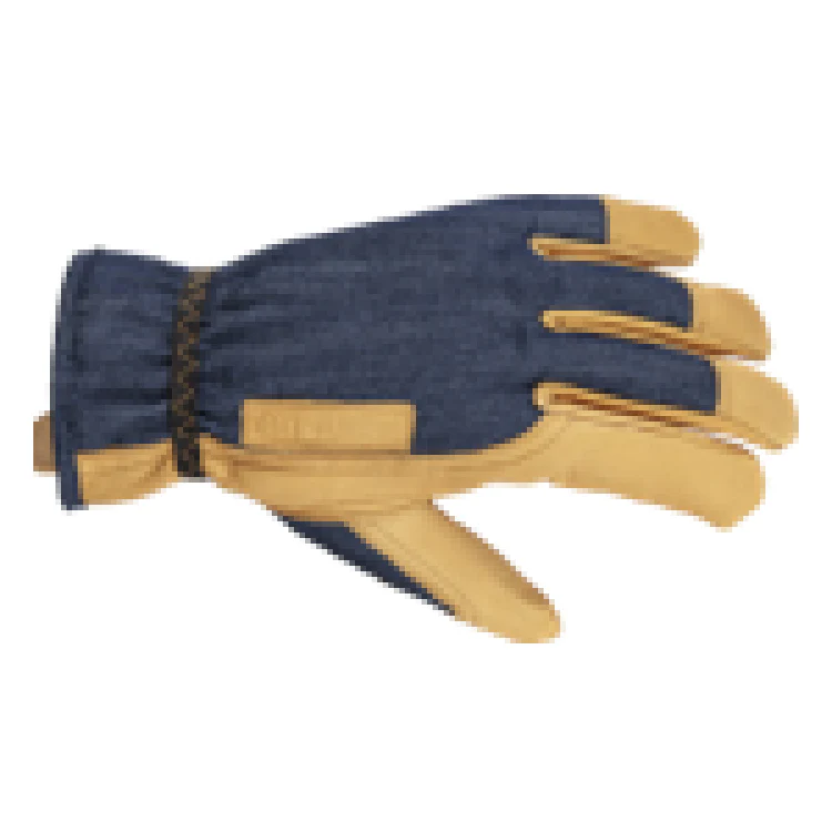 Hestra JOB Kobolt Denim Work Gloves, Reinforced Goatskin & Denim Heavy-Duty Gloves