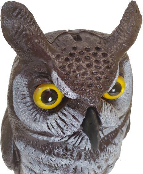 Great Horned Owl Decoy, 16", Lifelike Hand-Painted Stationary Scarecrow Bird, by Dalen Products - Image 10