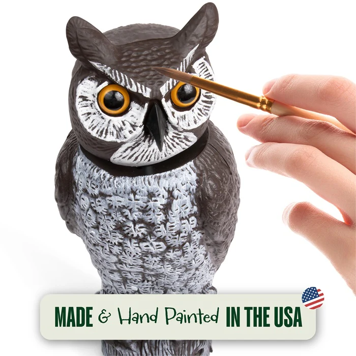 Great Horned Owl Decoy, 16", Lifelike Hand-Painted Stationary Scarecrow Bird, by Dalen Products - Image 18