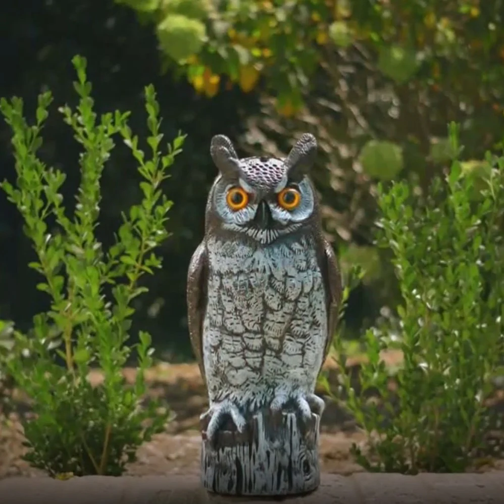 Great Horned Owl Decoy, 16", Lifelike Hand-Painted Stationary Scarecrow Bird, by Dalen Products - Image 9