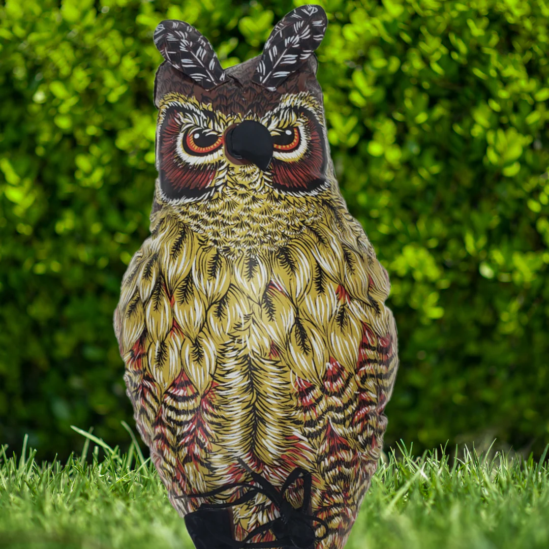 Inflatable Owl Decoy, 24", Natural Enemy Scarecrow Bird Deterrent, by Dalen Products - Image 6