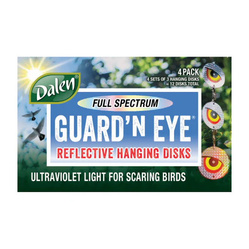 GUARD'N EYE Reflective Scare Disks, 4-Pack of 3 Disks, Full-Spectrum Hanging Bird Deterrent, by Dalen Products - Image 3