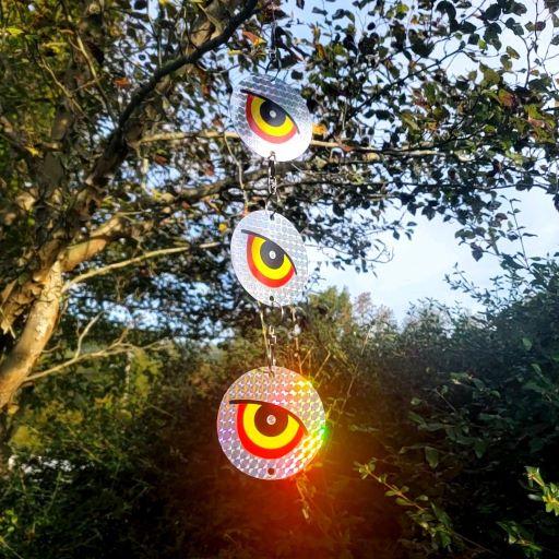 GUARD'N EYE Reflective Scare Disks, 4-Pack of 3 Disks, Full-Spectrum Hanging Bird Deterrent, by Dalen Products - Image 5