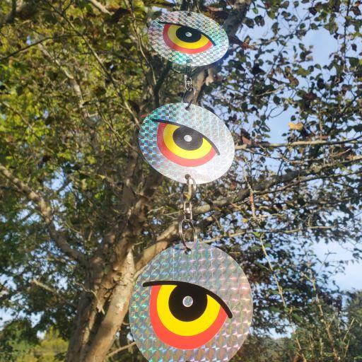 GUARD'N EYE Reflective Scare Disks, 4-Pack of 3 Disks, Full-Spectrum Hanging Bird Deterrent, by Dalen Products - Image 6
